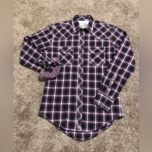 Wrangler 20X Pearl Snap LS Plaid Western Shirt Men's Size Sm. EUC! LOOK!